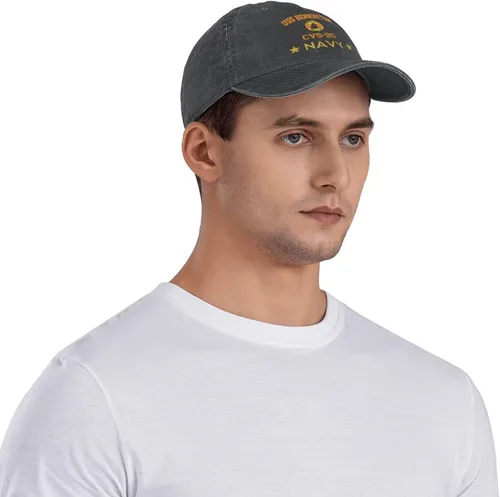 Vista 2 de USS Bennington Cvs-20 - Gorra de béisbol unisex ajustable para papá, sombrero de mezclilla, Negro