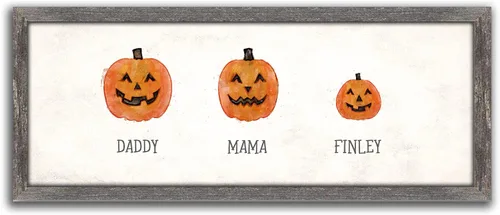 Vista 45 de Personal-Prints Familia Jack-O-Lantern – Regalo único personalizado de Halloween u otoño para Acción de Gracias o decoración y inauguración
