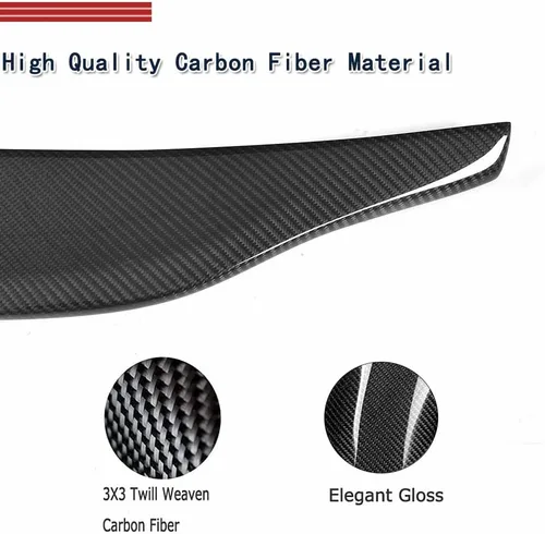 Vista 4 de Alerón de maletero de fibra de carbono compatible con Audi A4 S4 B9 2017-2024 Alerón exterior de pico de pato Alerón de maletero Cola Cubierta