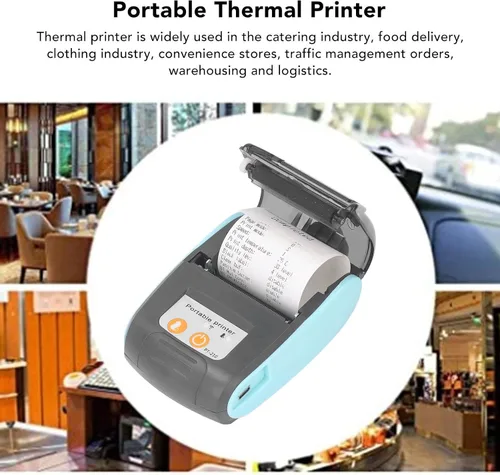 Vista 2 de Pomya Mini impresora de bolsillo, impresora térmica Bluetooth de recibos para iOS Android y 2.283 in portátil pequeña impresora de billetes POS