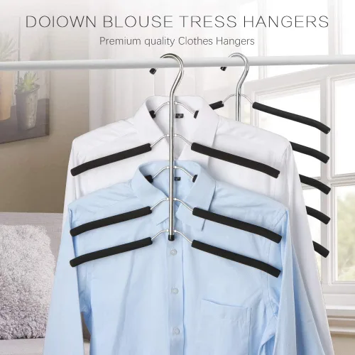Vista 3 de DOIOWN Perchas de acero inoxidable para colgar camisas, perchas para colgar blusas, para árboles, perchas para ropa, perchas antideslizantes