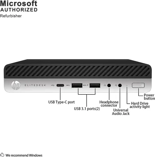 Vista 3 de HP Mini escritorio 800 G4 Intel i7-8700T hasta 4.00GHz 32GB DDR4 256GB NVMe SSD integrado Wi-Fi BT Dual Monitor compatible con teclado y mouse