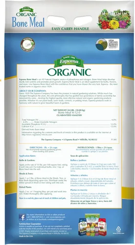 Vista 2 de Espoma Fertilizante orgánico de harina de huesos 4-12-0. Fuente de alimento vegetal totalmente natural de nitrógeno y fósforo para jardinería