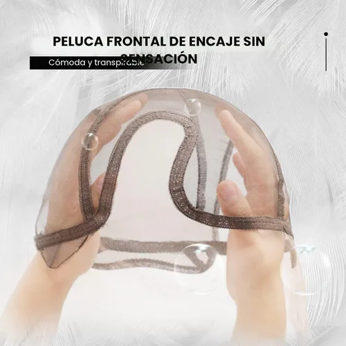 Vista 4 de EMMOR Peluca de encaje frontal atada a mano, pelucas de cabello 100% humano para mujer, peluca natural en capas, estilo ondulado diferente