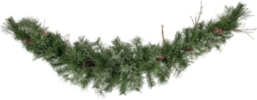 Vista 4 de Northlight Berry Christmas - Guirnalda de Navidad artificial de 6 x 9 pulgadas de PVC de pino mixto, sin luz, verde