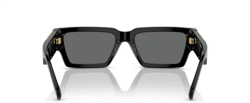 Vista 4 de Versace Gafas de sol unisex con montura Havana, lentes gris oscuro, 2.126 in
