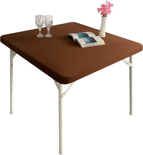 Vista 19 de Mantel elástico para mesa auxiliar de cóctel, ajustable de elastano, tamaño pequeño, para mesa auxiliar, 24 x 24 pulgadas, color beige