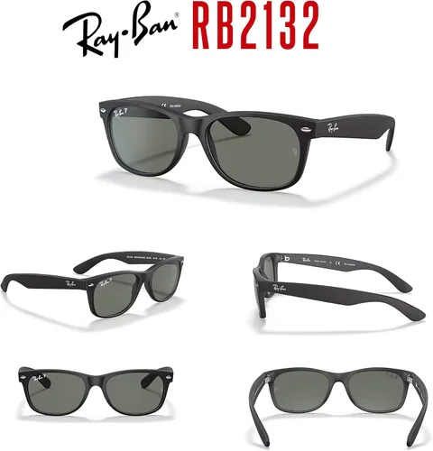 Vista 7 de Ray-Ban RB2132 - Gafas de sol cuadradas polarizadas WAYFARER para hombres y mujeres + paquete con kit de cuidado de gafas iWear de diseñador