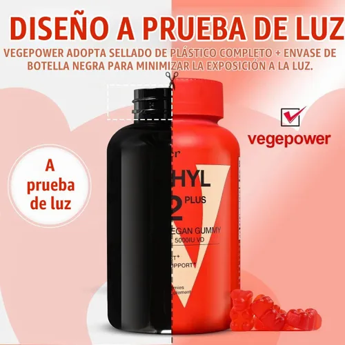 Vista 7 de Gomitas veganas con vitamina B12 D3, sabor a naranja, 90