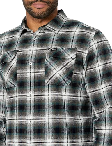 Vista 4 de RVCA Men's Standard Fit Long Sleeve Button Up Flannel Shirt