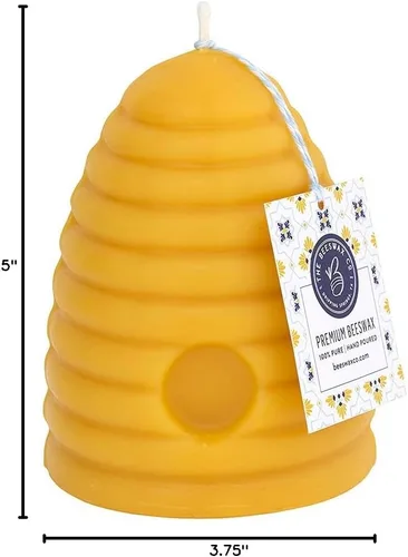 Vista 8 de The Beeswax Co. - Vela grande de cera de abejas de colmena – Perfumada a miel natural, de larga duración y ecológica, mecha de algodón, cera