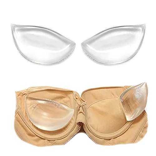 Vista 9 de Insertos de sujetador de silicona, almohadillas de brasier para realzar los senos, inserciones de gel impermeables, reutilizables, levantamiento de F