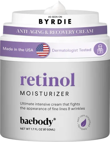 Vista 7 de Baebody Fabricado en EE. UU. Crema de retinol para la cara - Crema facial antienvejecimiento para líneas finas y arrugas - Con aceite de jojoba