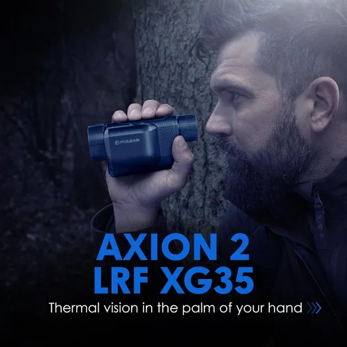 Vista 2 de Pulsar Axion 2 LRF XG35 Monocular térmico con telémetro láser de alcance XQ35 Pro