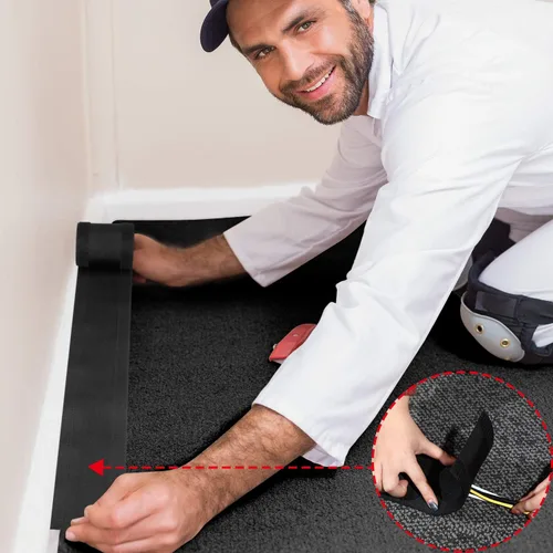 Vista 8 de WILLBOND Cubierta de cable de alfombra, protector de cable de suelo, gestión de protector de cables solo para alfombras de oficina comercial