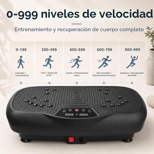 Vista 3 de Natini Vibration Plate Exercise Machine, 990 Speed Levels Whole Body Vibrating Plate for Lymphatic Drainage, Home Workout Equipment with Resistance
