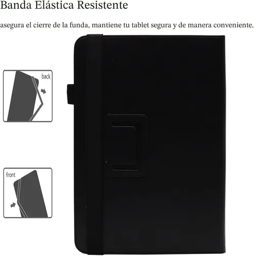 Vista 3 de Funda universal para tablet de 7 y 8 pulgadas, funda protectora con soporte para Android de 7.0 a 8.5 pulgadas con correa de mano y ranuras