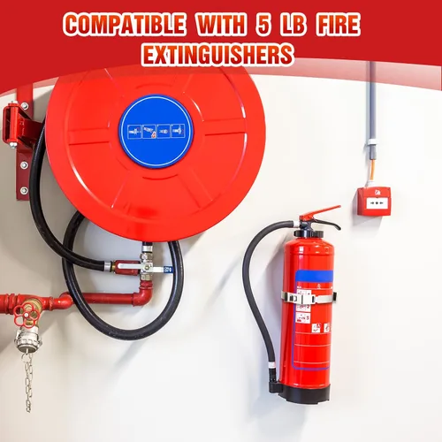 Vista 5 de Therwen Paquete de 2 soportes para extintor de incendios de 5 libras, soporte de pared de acero inoxidable para extintor de incendios para el hogar