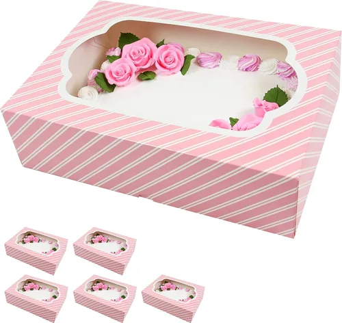 Vista 11 de Global Sugar Art - Caja de 14 x 10 x 5 pulgadas con ventana, color negro, 5 Rayas negras