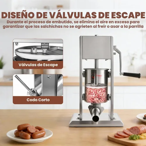 Vista 5 de Hakka - Embutidora de salchichas y máquinas verticales para salchichas (7 libras/3 L)