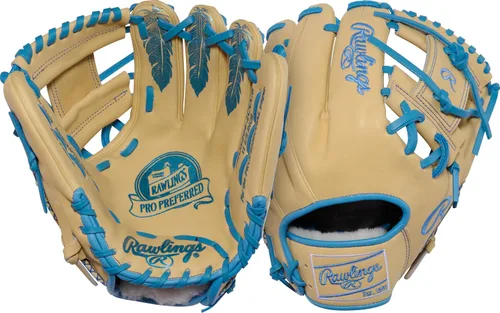 Vista 7 de Rawlings Pro Preferred Infield Baseball Gloves Multiple Sizes & Colors Menta Bisagra Vertical Web