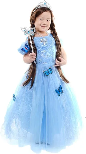 Vista 7 de LOEL las niñas Nueva Princesa Vestido Mariposa Fiesta Disfraces, Vestido