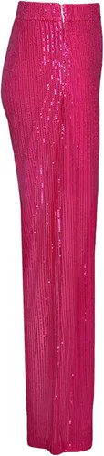 Vista 4 de Conjunto de ropa para mujer, con lentejuelas, manga larga, con botones, blusa, brasier, pantalones, fiesta, club, noche