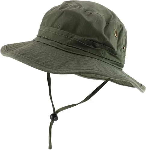 Vista 7 de Armycrew Sombrero de caza de cubo lavado de sarga de algodón con correa de barbilla