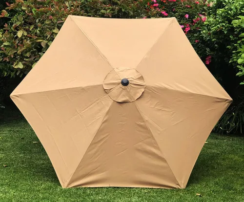 Vista 3 de Bellrino Replacement Umbrella Canopy for 9ft 6 Ribs Tan color (Canopy Only)