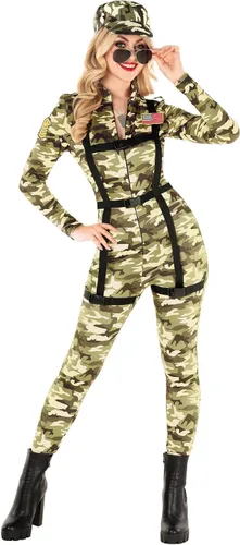 Vista 4 de Morph Disfraces del ejército para mujer, disfraz del ejército, disfraz de camuflaje para mujer, disfraces de Halloween para mujer