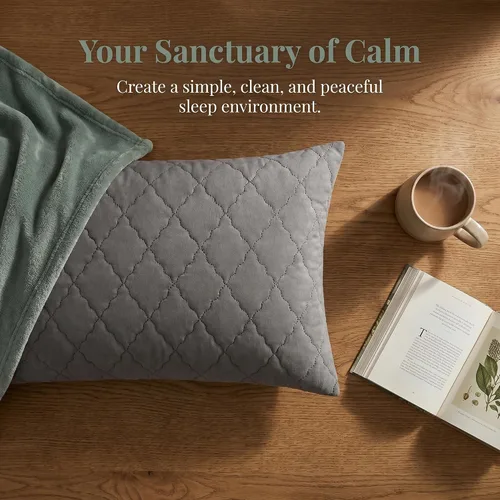 Vista 4 de Breathable Hypoallergenic Standard Size Envelope Pillow Protectors Dark Gray