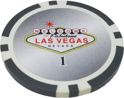 Vista 2 de Fichas de Poker - (25) "1" Las Vegas Sign 0.41 oz Clay Composite
