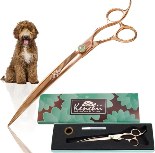 Vista 13 de Kenchii Rose - Tijeras de aseo para perros de 7 pulgadas, curvadas