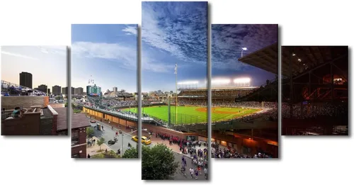 Vista 105 de Arte para pared, lienzo para estadio deportivo, arte para pared, diseño de campo de Wrigley en Chicago, pinturas de Chicago, impresiones sobre