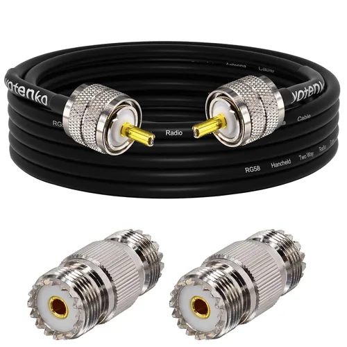 Vista 21 de Cable de puente PL259 de 1 pie - Cable coaxial RG58 de 15 pulgadas corto 50 ohmios coaxial para medidor SWR radio de radioaficionado radio CB