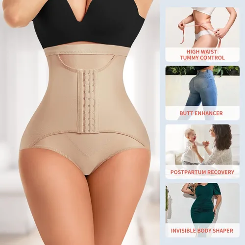 Vista 6 de HAENPISY Calzones levantadores de glúteos para mujer cintura alta control de abdomen moldeadores de cintura faja moldeadora