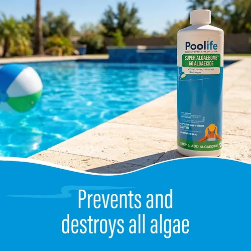 Vista 12 de Poolife Super AlgaeBomb 60 Algaecida de 1 cuarto de galón - Potente tratamiento de control de algas de piscina - Fórmula no espumante de acción