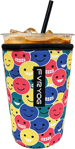 Vista 200 de Reusable Insulated Neoprene Iced Coffee Sleeves for Iced Coffee Cups, Coffee Coolies sleeves for Iced & Hot Drinks