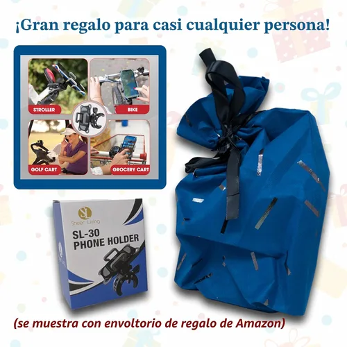 Vista 3 de Soporte para teléfono para cochecito de bebé, carrito de compras, carrito de golf, carrito de empuje, soporte de teléfono para bicicleta, para Azul