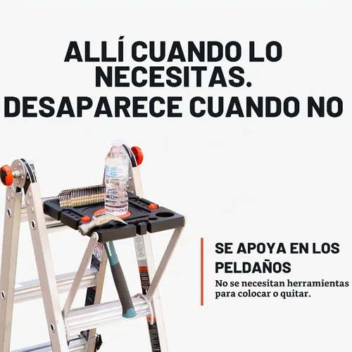 Vista 3 de Escaleras Little Giant, bandeja de proyectos, accesorio de escalera, plástico, clasificación de peso de 25 libras, (15012)