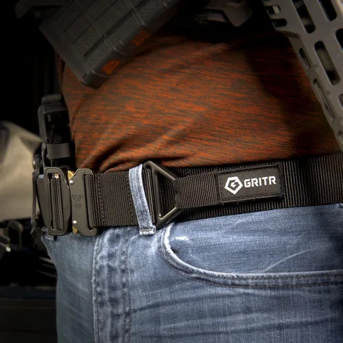 Vista 5 de GRITR Belt w/Quick Release Buckle - Nylon Heavy Duty Adjustable EDC Web Belt for Work, Construction, Hiking