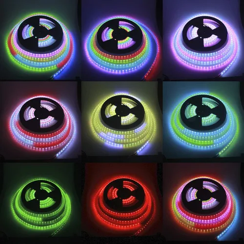 Vista 7 de ALITOVE WS2811 Tira de luz LED RGB direccionable de 24 V, 32.8 pies, 600 LED, color de ensueño programable, luces LED digitales de píxeles, luz