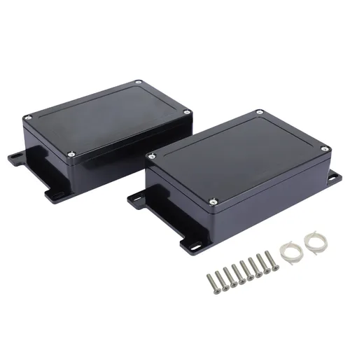 Vista 16 de Caja de conexiones impermeable a prueba de polvo IP65 de plástico ABS, proyecto eléctrico universal con oreja fija, color negro, 3.26"x 2.28"x 1.29