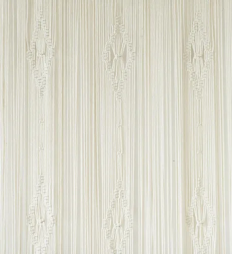 Vista 5 de IOWER Cortina de macramé larga de algodón para ventana, cortinas bohemias para dormitorio, boda, telón de fondo, divisor de habitación, puerta