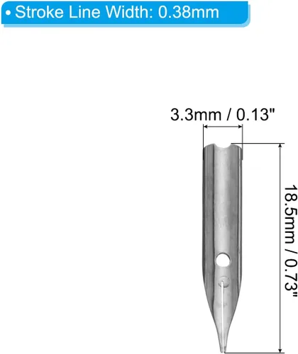 Vista 2 de PATIKIL Repuesto de punta de pluma estilográfica de 0.015 in de ancho, paquete de 20 bolígrafos de caligrafía de acero inoxidable 304 para dibujar