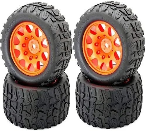 Vista 3 de Powerhobby Raptor XL Neumáticos con cinturón/Viper Wheels (4) 24MM HEX (negro)
