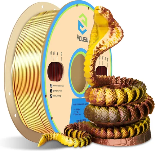 Vista 19 de Yousu Seda de Doble Color Filamento PLA para 3D Impresora Filamento Coextrusión PLA Multicolor Filamento PLA 1.75mm (± 0.03 mm) Compatible