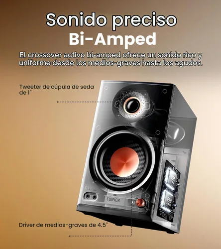 Vista 2 de Edifier MR4.5 Monitor de estudio biamplificado, altavoces de estantería RMS Negro
