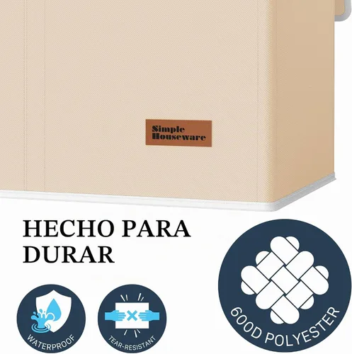 Vista 5 de Simple Houseware - Cesta doble para la ropa sucia, con tapa