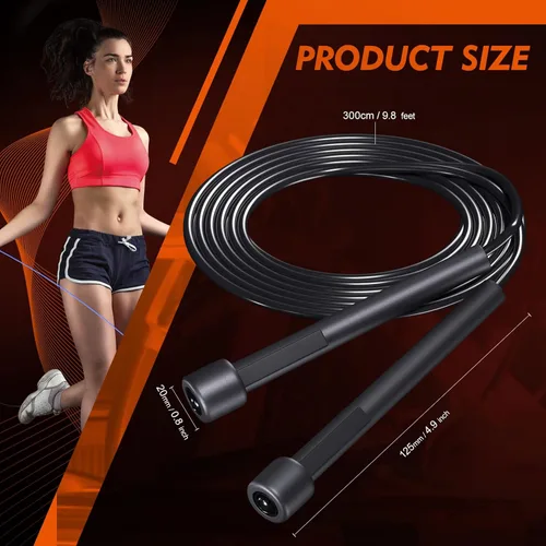 Vista 2 de Paquete de 14 cuerdas ajustables de PVC para entrenamiento cardiovascular, cuerda de saltar versátil para mujeres, hombres y niños, regalo